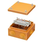                  Коробка стальная FS с кабельными вводами и клеммниками IP55 150х150х80мм 6р 450V 6A 4мм.кв.
               
