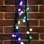 Гирлянда Мультишарики Ø23 мм, 10 м, черный каучук, 80 LED, свечение с динамикой, цвет RGB | 303-599 | NEON-NIGHT