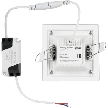 Светильник светодиодный встраиваемый квадратный с декоративным стеклом 6W 4000K 1/40 | 948111206 | Gauss