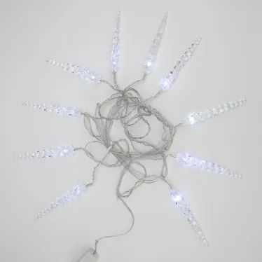 Гирлянда Сосульки 1,5х0,25 м, прозрачный провод, белый цвет свечения | 303-068 | NEON-NIGHT