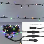 Гирлянда модульная  "Дюраплей LED"  12м  120 LED  черный каучук Мульти | 315-139 | NEON-NIGHT