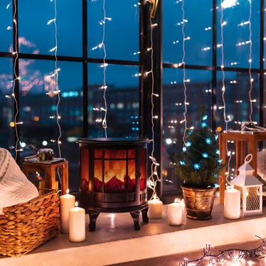 Светодиодный камин "Винтаж" с эффектом живого огня 30х16х35,5 см, батарейки 3хС (не в комплекте) | 511-032 | NEON-NIGHT