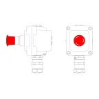 Пост управления взрывонепроницаемый из алюминия LCSD-01-B-MB-P6R(11)x1-PBMB-KAEPM2MHK-20