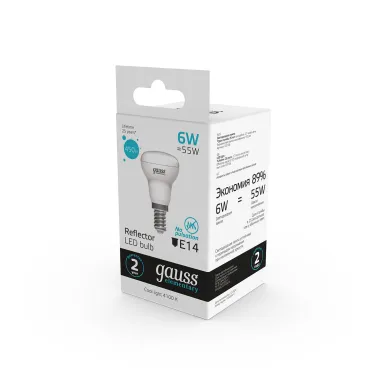 Лампа светодиодная Elementary R50 6W 450lm 4100K Е14 LED 1/10/50 | 63126 | Gauss