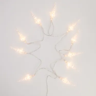 Гирлянда светодиодная Сосульки 1,5 м, 10 LED, прозрачный ПВХ, цвет свечения теплый белый, 2 х АА (батарейки не в комплекте) | 303-093 | NEON-NIGHT