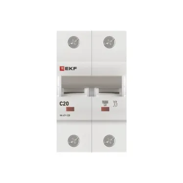 Автоматический выключатель ВА 47-125 2P 20А (C) 15кА PROXIMA  | mcb47125-2-20C | EKF