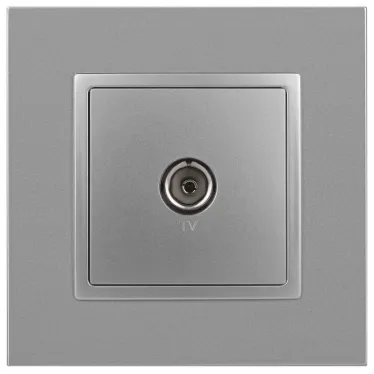 Розетка TV одиночная, Эра Elegance, алюминий, 14-3101-03