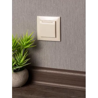 Валенсия розетка 1-местная с/з 16А кремова с крышкой и защ. штор.