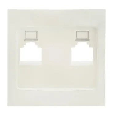 Валенсия лицевая панель розетки RJ-45 2-местная жемчуг