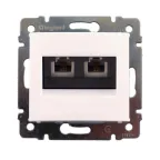 VALENA Розетка телефонная+компьютерная RJ11/RJ45 категория 6 UTP слоновая кость