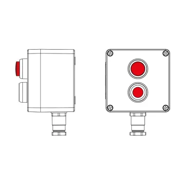 Взрывозащищенный пост управления из полиэстера CPE-P-03-(1xP1R(11)-1xLR(250))-1xKH2MHK(C)1Ex d e IIC Т5 Gb / Ex tb IIIC T95°C DbIP66/КЗ | 2231.031.22.