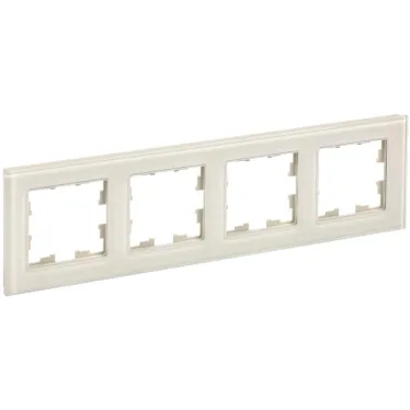 BRITE Рамка 4 поста РУ-4-2-БрВа стекло ванильный