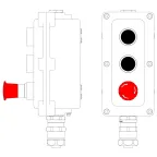                  Пост управления взрывонепроницаемый из алюминия LCSD-03-B-MC-P1B(11)x1-P1B(11)x1-P6R(11)x1-PCMB-KAEPM3MHK-20
               