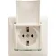 VALENA Розетка с заземлением в рамку с крышкой белая