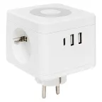 Тройник Куб 2 гнезда 2USB 2,4А+Type C + Ночник