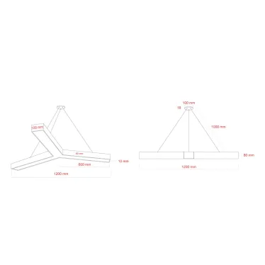 Светильник светодиодный Geometria Igrek SPO-144-B-40K-066 66Вт 4000К 4000Лм IP40 1200*1200*80 черный подвесной ЛТ | Б0058889 | ЭРА