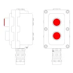                  Пост управления взрывонепроницаемый из алюминия LCSD-02-B-MB-L1R(220)x1-P1R(11)x1-PBMB-KA2MHK
               