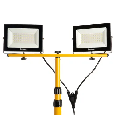 Прожектор на штативе 2*70W 6400К 220V черный IP65 , LL-504 | 41544 | FERON