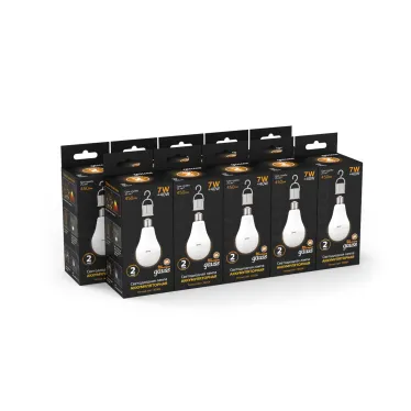 Лампа светодиодная LED A60 7W E27 450lm 3000K с Li-Ion аккумулятором 1/10/60 | 102402107 | Gauss