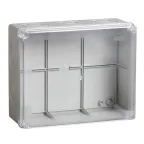                  Коробка КМ41275 распаячная для открытой проводки 240х195х90мм IP44 (RAL7035 прозрачный красный кабельные вводы 5 шт)
               