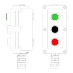                  Пост управления взрывонепроницаемый из алюминия LCSD-03-B-MC-L1G(220)x1-P1B(11)x1-P1R(11)x1-PCMB-KA3MHK
               