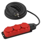 Удлинитель силовой UK-3e-3x1,5-5m-IP44(KG) с заземлением 3 розетки каучук 5м КГ 3х1,5мм2 IP44