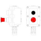                  Пост управления взрывонепроницаемый из алюминия LCSD-02-B-MC-P1B(11)x1-P6E(11)x1-PCMB-KA3MHK
               