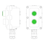                  Пост управления взрывонепроницаемый из алюминия LCSD-02-B-MB-L1G(220)x1-P1G(11)x1-PBMB-KAEPM2MHK-20
               