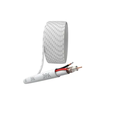 Кабель для аналогового видеонаблюдения ЭРА Simple KL-0.75-PVC КВК-В-2 +2x0.75 мм кв. бухта 200 метров. белый