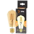 Лампа светодиодная филаментная F-LED ST64-7W-824-E27 gold (филамент, зол, 7Вт, тепл, E27) (20/960)