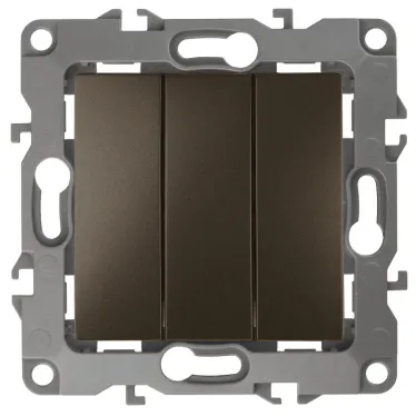 Выключатель тройной, 10АХ-250В, Эра12, бронза,12-1107-13