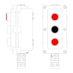                  Пост управления взрывонепроницаемый из алюминия LCSD-03-B-MB-L1R(220)x1-P1B(11)x1-P1R(11)x1-PBMB-KA2MHK
               