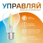 Лампа светодиодная филаментная Smart Home DIM+CCT E27 A60 6,5Вт 2000-6500 К 1/10/40 | 1220112 | Gauss