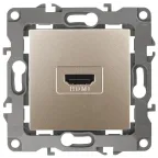Розетка HDMI, Эра12, шампань, 12-3114-04