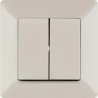Valena LIFE Выключатель двухклавишный 10А 250В с лицевой панелью Безвинтовые зажимы Слоновая кость