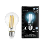 Лампа светодиодная Filament А60 15W 1450lm 4100К Е27 LED 1/10/40 | 102902215 | Gauss