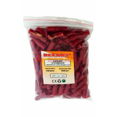 Разъем штекерный полностью изолир гнездо 4 мм 0.5-1.5 кв мм (РШПи-м 1.5-4 РшИмп 1,25-5-4) красный, REXANT