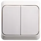 ЭТЮД Выключатель двухклавишный наружный бежевый сх.5