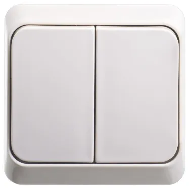 ЭТЮД Выключатель двухклавишный наружный бежевый сх.5