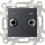 Розетка TV-SAT одиночная, графит