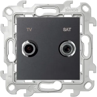Розетка TV-SAT одиночная, графит