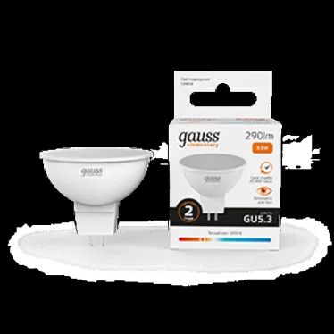 Лампа светодиодная LED 3.5 Вт 290 лм 3000К софит MR16 теплый GU5.3 AC 220В Elementary Gauss