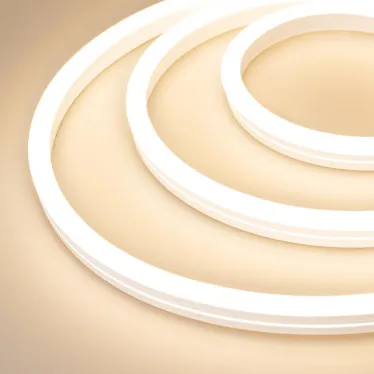 Лента герметичная MOONLIGHT-SIDE-A140-12x24mm 24V Warm3000 (9.6 W/m, IP68, 5m, wire x2) (Arlight, Вывод прямой, 3 года)