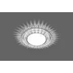 Светильник ДВО-15w GX53 без лампы со светодиодной подсветкой 4000К хром с прозрачным стеклом