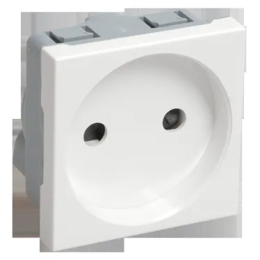 Розетка силовая 2к без заземления 2 модуля белая РКС-20-20-П-К