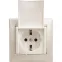 VALENA Розетка с заземлением в рамку с крышкой белая