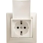 VALENA Розетка с заземлением в рамку с крышкой белая