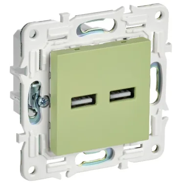 SKANDY Розетка USB A+A 3,1А SK-R15G мятный IEK