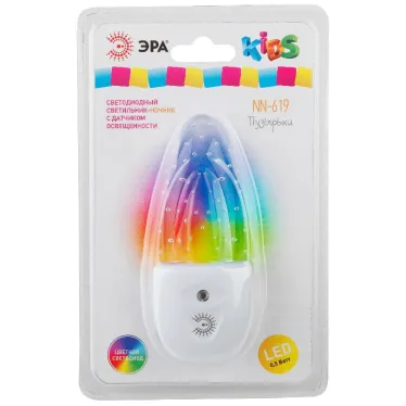 Ночник - светильник светодиодный в розетку с датчиком освещенности белый NN-619-LS-W ЭРА