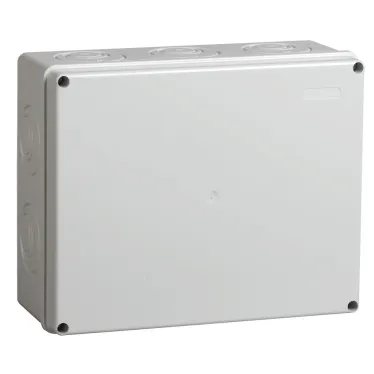 Коробка КМ41271 распаячная для открытой проводки 240х195х90мм IP44 (RAL7035 кабельные вводы 5 шт)